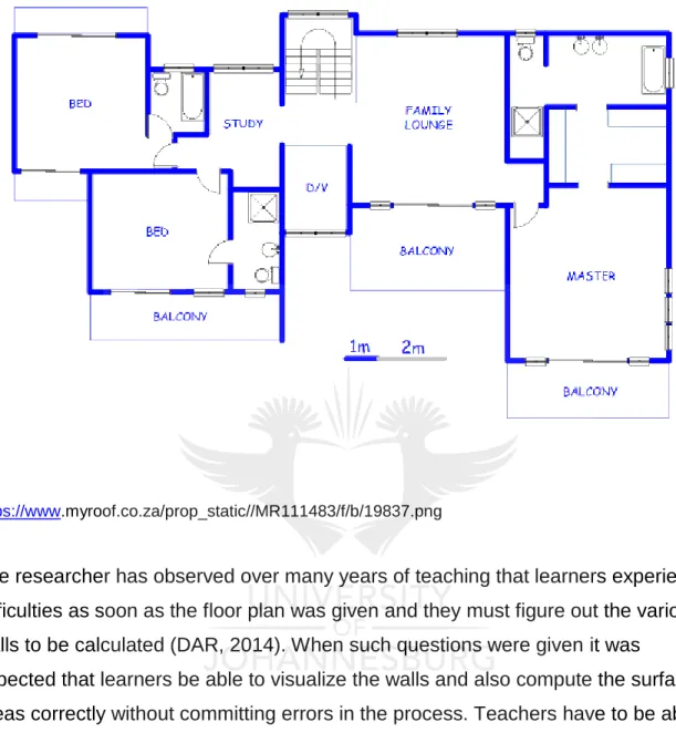 Figure 2.10  Floor plan of a house 