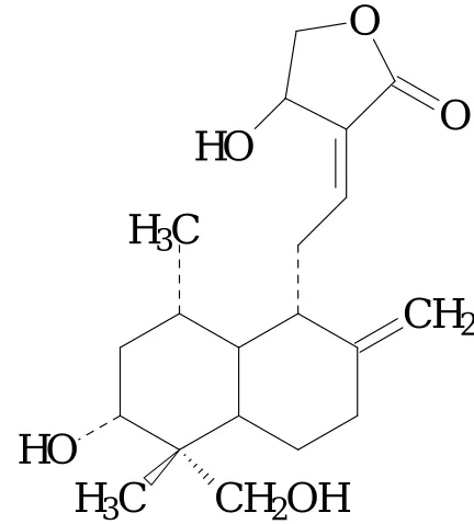 Figure 1 . Chemical structure of andrographolide.  