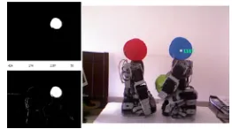 Fig. 5. Distance detection of the blue robot. 