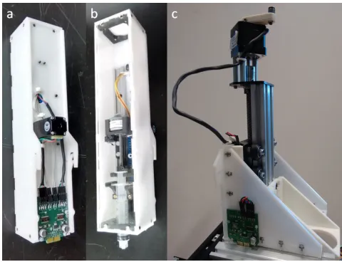 Figure 2: Syringe module (a, b) and heavy payload module(c).