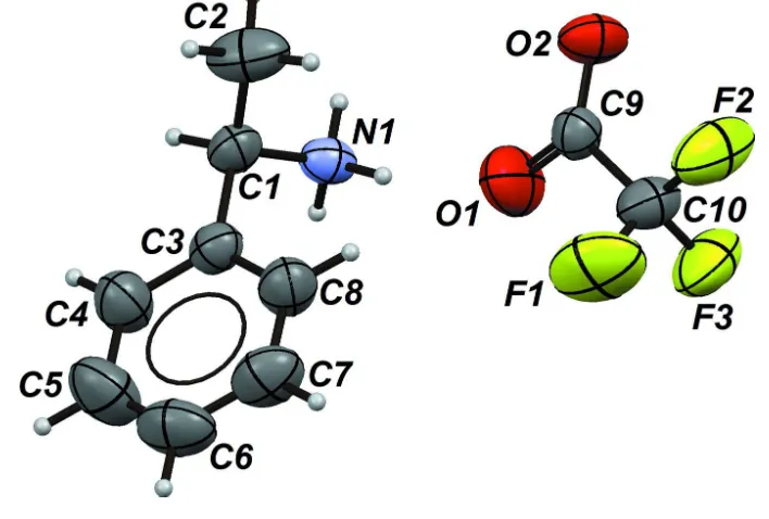 Figure 1The structure of the title compound, with displacement ellipsoids at the 50% probability level for non-H atoms