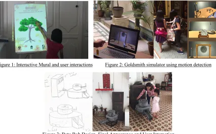 Figure 1: Interactive Mural and user interactions 