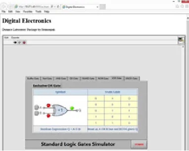 Fig. 5. OR gate simulator: when input A= “0”, input B= “1”and output Q= “1”