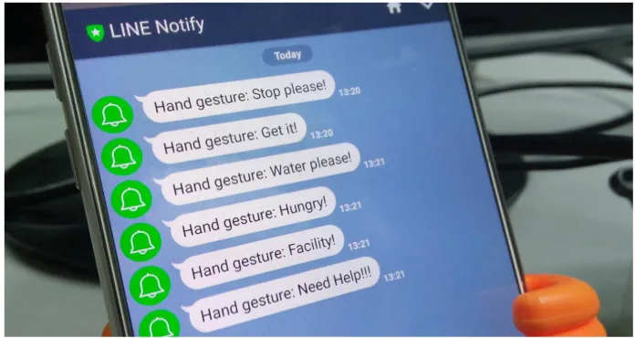 Fig. 15. The results of the hand gesture recognition system in the line application. 