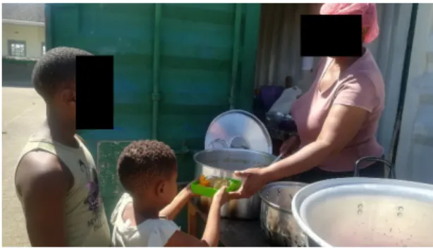 Figure 5: Children receiving left over meals 