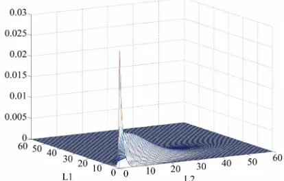 Figure 8. The contour of the joint distribution of collateral losses with θ = 1 and ρ = 4
