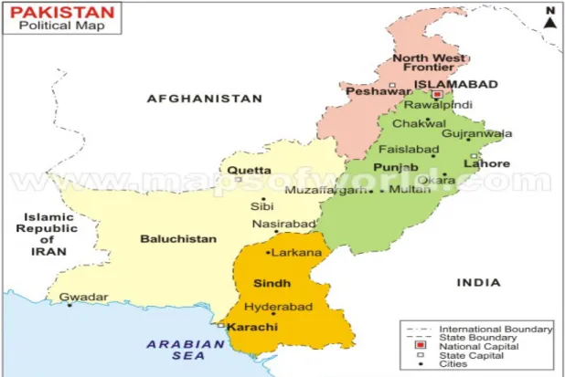 Figure 2.1: The Map of Pakistan  Source: (Ibid. p.26).  