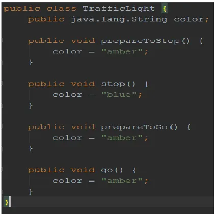Fig. 9 Java file with some transitions misdirected