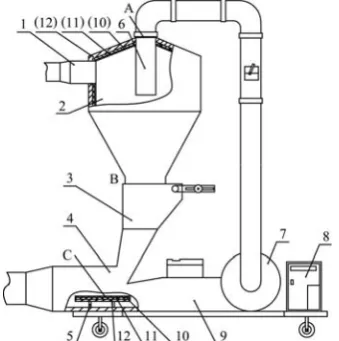 Figure 1  Structural diagram of experimental pneumatic conveyor 