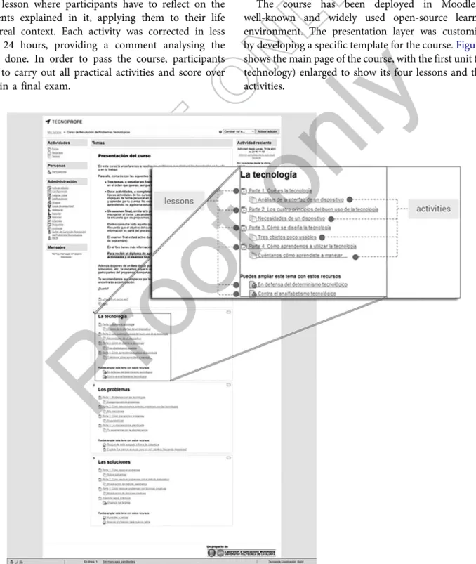 Table 1. Course design.