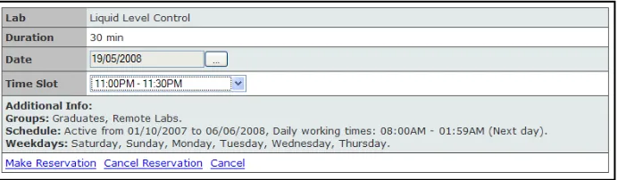Fig. 3. Make Reservation Screen. 