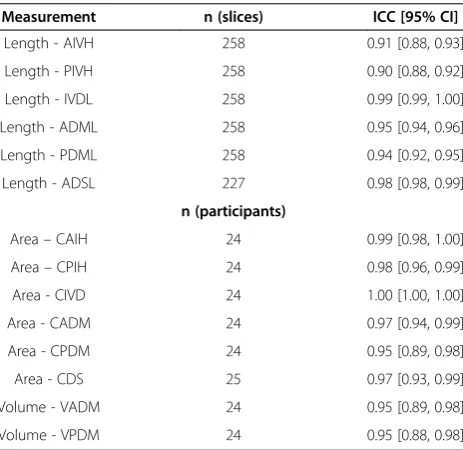 Table 2 Intra-rater measures agreement results
