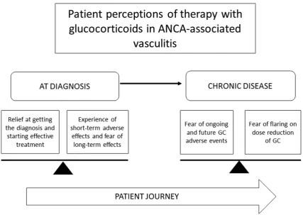 Fig. 1  Patient experience of therapy with glucocorticoids in the treatment of ANCA-associated vasculitis: the balance between an effective treatment and concern about adverse effects over time