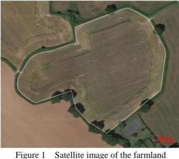 Figure 2  Grayscale processing and boundary extraction of the b. Farmland boundaries farmland 