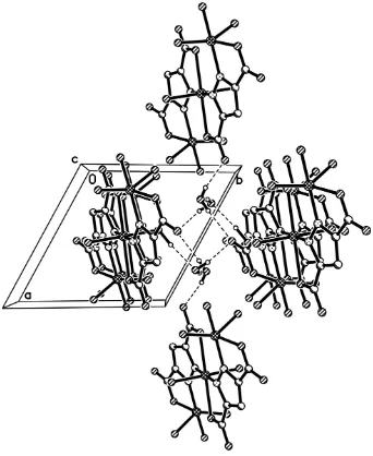 Figure 2Perspective view of packing structure of (I) along the c axis. For the sake of clarity, H atoms not involved in hydrogen 