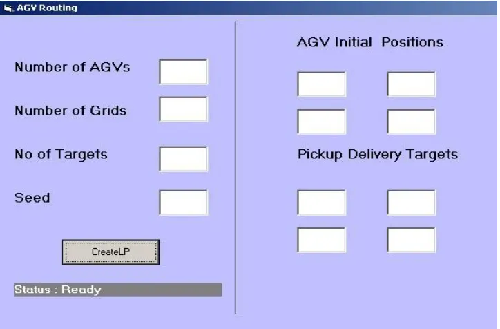 Figure 10:  Visual Basic front-end for the Problem Formulation 