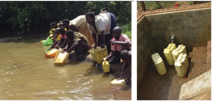 Figure 1. ‘Unimproved’ (left) and ‘improved’ (right) water sources. Photos by the authors.