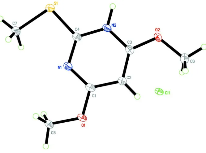 Figure 1The molecular structure of the title compound, showing 50% probability displacement ellipsoids and the atom-numbering 