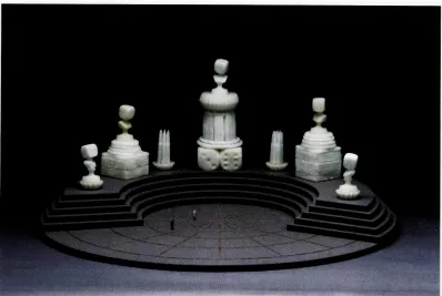 figure in a forward motion, but lack of color at the end of the road calls