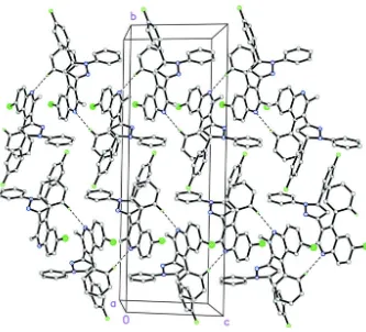 Figure 2The crystal packing of (I), showing extended one-dimensional chains along the c axis