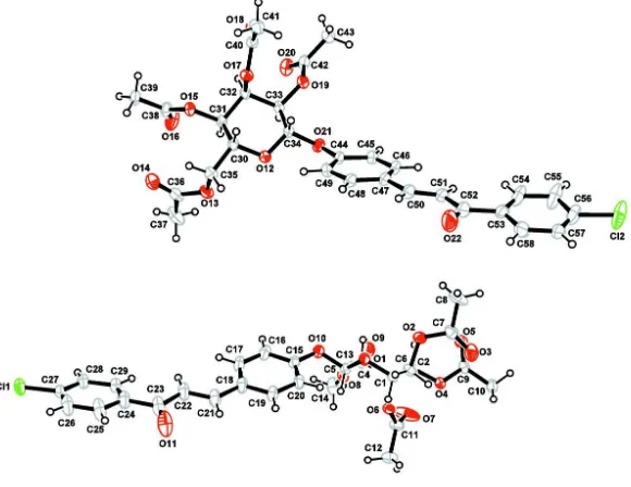 Figure 1The asymmetric unit of the title compound, with displacement ellipsoids drawn at the 30% probability level