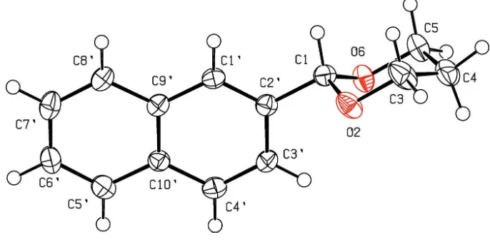 Figure 1A view of the molecular structure of the title compound, with displacement ellipoids drawn at the 50% probabilty level