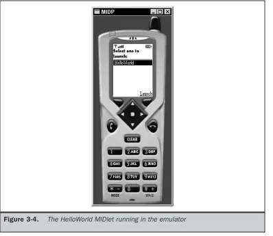 Figure 3-4.The HelloWorld MIDlet running in the emulator