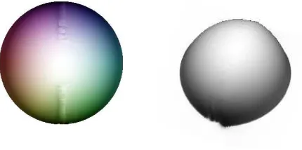Figure 5: Surface normals and depth estimated from the polarisation image shown in Fig