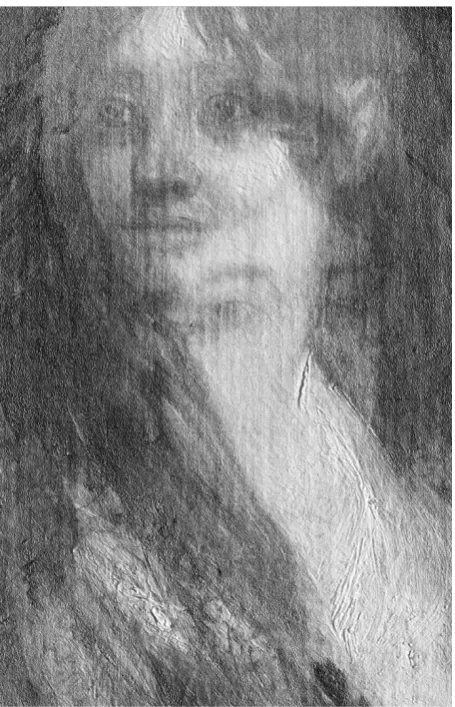 Figure 13: Infrared reflectogram combined with a normal map rendered as a shaded image