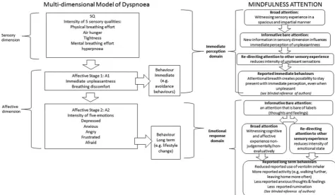 Figure 2 How attentional training in mindfulness align with the multidimensional model of dyspnoea. 
