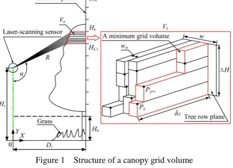 Figure 1  Structure of a canopy grid volume 