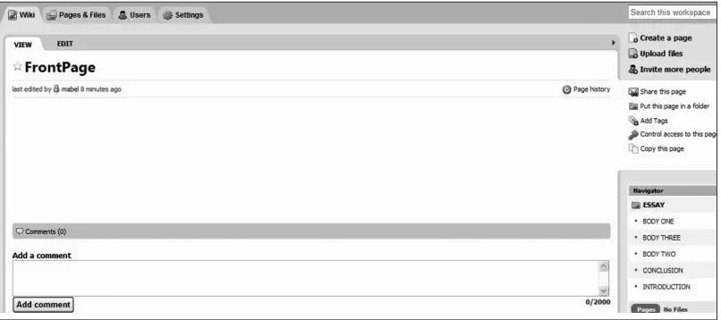 Figure 2. A Wiki Environment