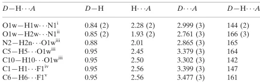Table 1Hydrogen-bond geometry (A˚ , �).