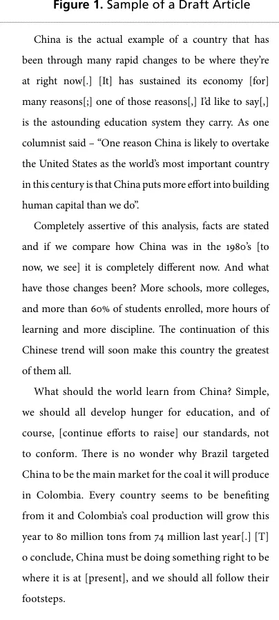 Figure 1. Sample of a Draft Article 