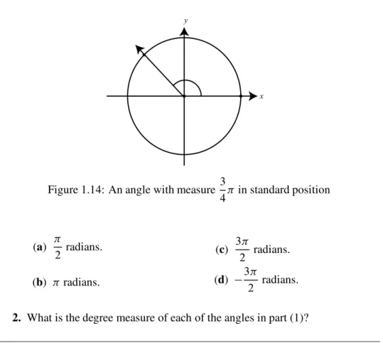 Figure 1.14: An angle with measure 3
