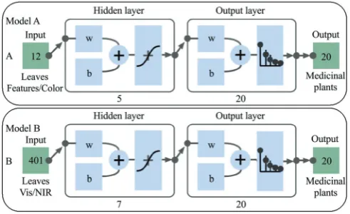 Figure 3  Example of the two-layer feedforward network with 