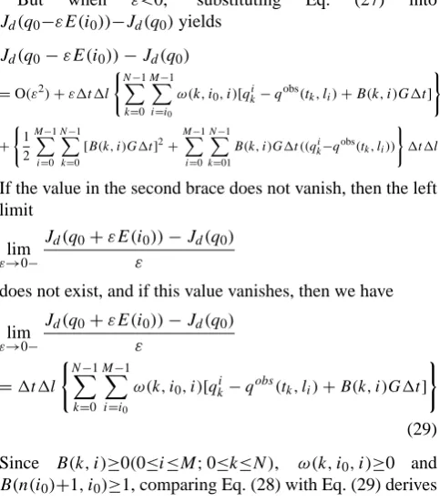 Fig. 2. Typically, the accuracy of the gradient computed byadjoint integration can be checked by the following formula(Navon et al., 1992, page 1437)