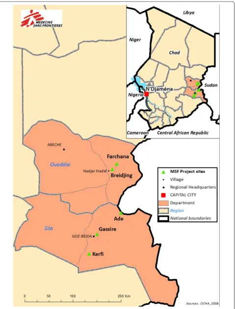 Figure 1 MSF project sites in eastern Chad.
