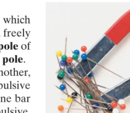 FIGURE 20–1 A horseshoe magnetattracts pins made of iron.