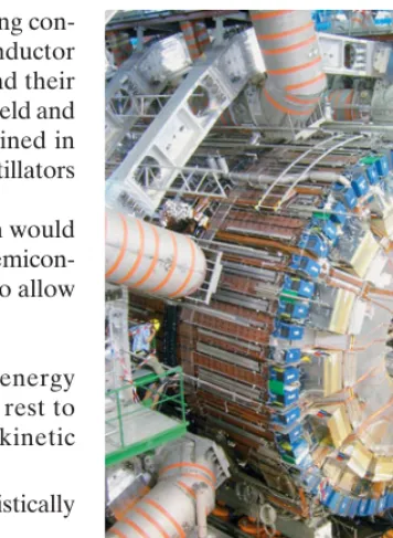 Figure 326 shows part of one of the detectors (ATLAS) as it was being con-“calorimeters” utilizing plastic, liquid, or dense metal compound crystal scintillators(Section 30structed at the LHC