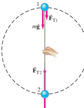 FIGURE 5;8 Example 5–4. Free-body diagrams for positions 1 and 2.