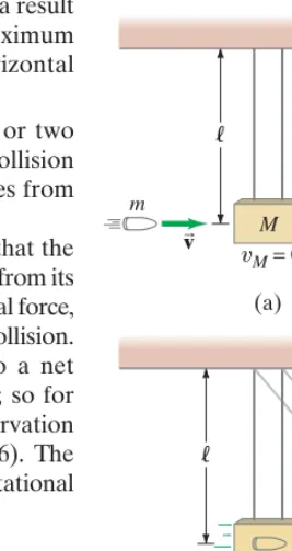 FIGURE 7;16 Ballistic pendulum.Example 7–9.