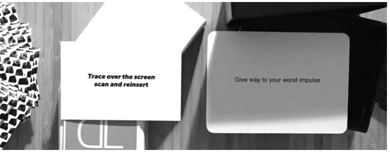Figure 5 Example of Divergent Deck next to example of Oblique Strategies 