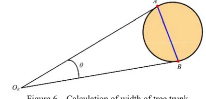 Figure 6  Calculation of width of tree trunk 