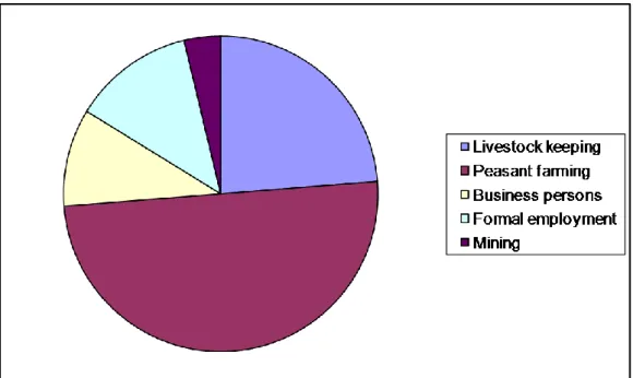 Figure 4.2: The occupations of the parents or guardians of the continuing students of  form III and Form IV  