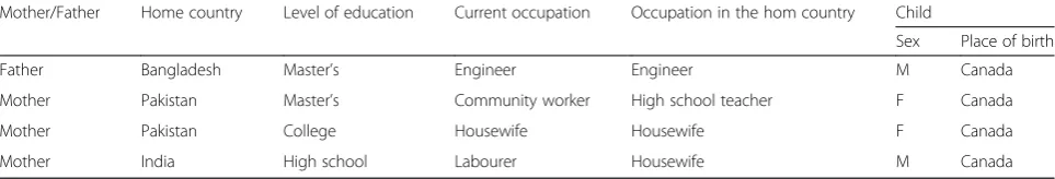 Table 3 Profile of interviewed parents (n = 4)