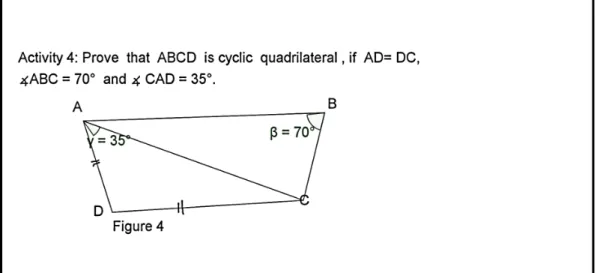 Figure 5.6: A diagram showing an activity to verify the supplementary angles theorem  with the GeoGebra programme