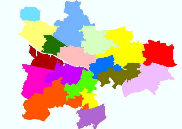 Figure 4-4: Non-denominational school catchment areas in Glasgow City Council boundary 