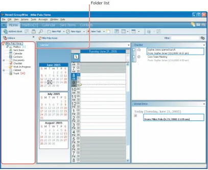 Figure 1-4   The GroupWise Folder List