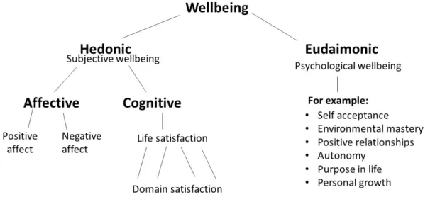 Figure 1. Components of Self-Reported Wellbeing (The Children’s Society (2013))  A  challenge  within  the  field  of  research  into  wellbeing  is  that  definitions  for  wellbeing  can  vary  between  and  within  fields  of  research  and  there  has 